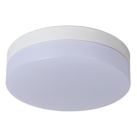 Lucide BISKIT - Plafonnier Salle de bains - Ø 23 cm - LED - 1x12W 2700K - IP44 - Détecteur De Mouvement - Blanc