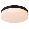 Lucide BISKIT - Plafonnier Salle de bains - Ø 28 cm - LED - 1x18W 2700K - IP44 - Détecteur De Mouvement - Noir