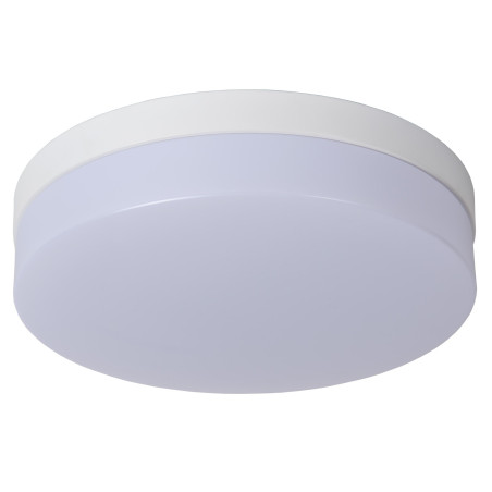 Lucide BISKIT - Plafonnier Salle de bains - Ø 28 cm - LED - 1x18W 2700K - IP44 - Détecteur De Mouvement - Blanc