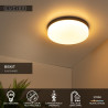 Lucide BISKIT - Plafonnier Salle de bains - Ø 34,5 cm - LED - 1x24W 2700K - IP44 - Détecteur De Mouvement - Noir