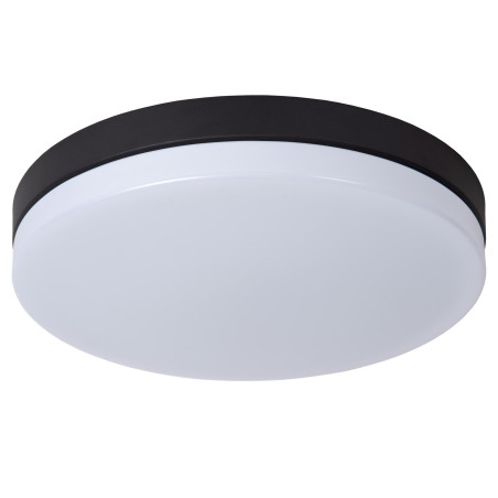 Lucide BISKIT - Plafonnier Salle de bains - Ø 40 cm - LED - 1x36W 2700K - IP44 - Détecteur De Mouvement - Noir