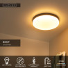 Lucide BISKIT - Plafonnier Salle de bains - Ø 40 cm - LED - 1x36W 2700K - IP44 - Détecteur De Mouvement - Noir