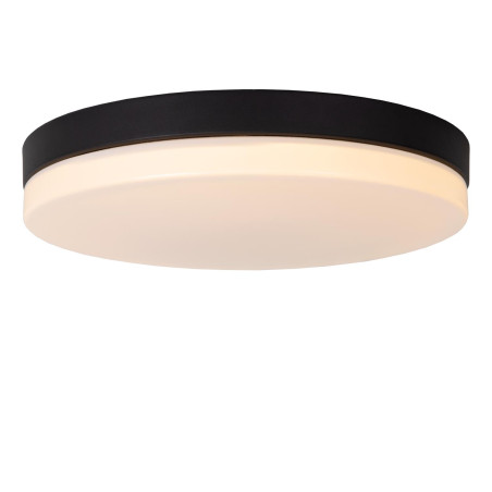 Lucide BISKIT - Plafonnier Salle de bains - Ø 40 cm - LED - 1x36W 2700K - IP44 - Détecteur De Mouvement - Noir