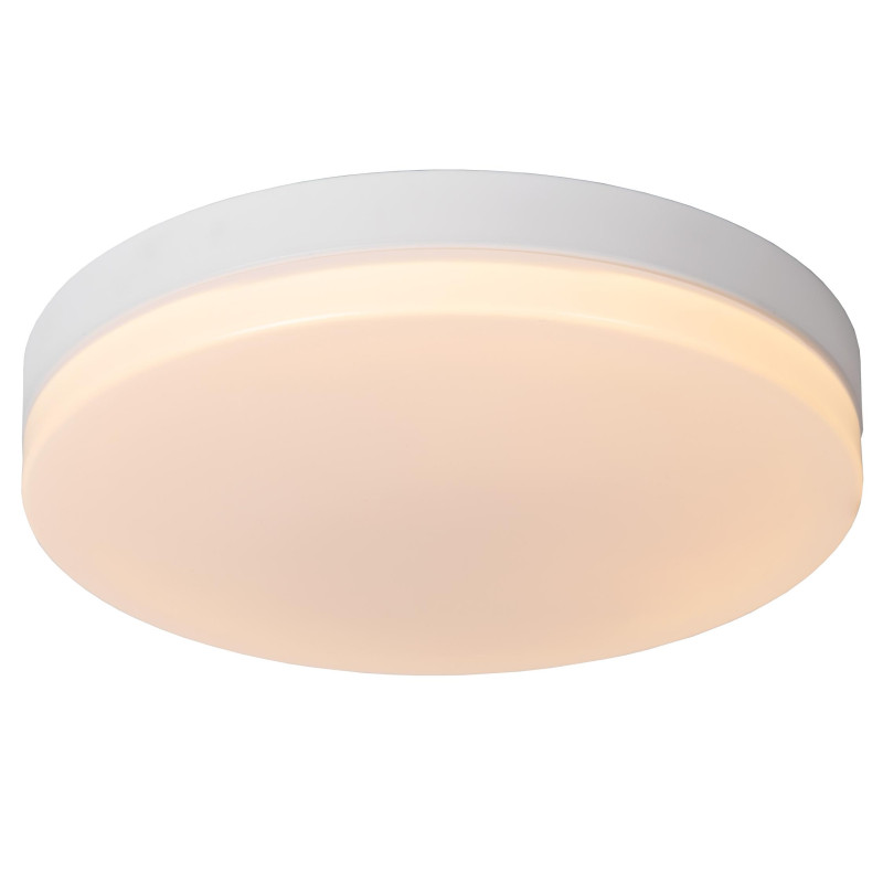 Lucide BISKIT - Plafonnier Salle de bains - Ø 40 cm - LED - 1x36W 2700K - IP44 - Détecteur De Mouvement - Blanc