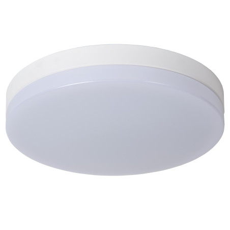 Lucide BISKIT - Plafonnier Salle de bains - Ø 40 cm - LED - 1x36W 2700K - IP44 - Détecteur De Mouvement - Blanc