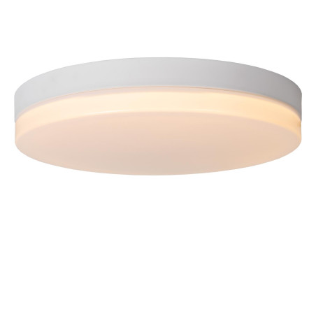 Lucide BISKIT - Plafonnier Salle de bains - Ø 40 cm - LED - 1x36W 2700K - IP44 - Détecteur De Mouvement - Blanc