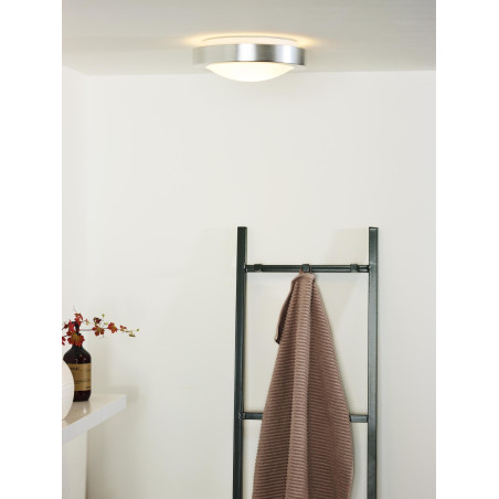 Lucide FRESH - Plafonnier Salle de bains - Ø 27 cm - 1xE27 - IP44 - Chrome Dépoli
