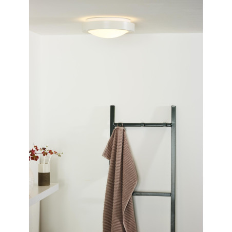 Lucide FRESH - Plafonnier Salle de bains - Ø 27 cm - 1xE27 - IP44 - Blanc