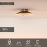 Lucide FOSKAL - Plafonnier - Ø 21,5 cm - LED - 1x6W 2700K - Laiton