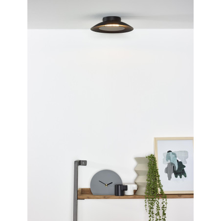 Lucide FOSKAL - Plafonnier - Ø 21,5 cm - LED - 1x6W 2700K - Noir