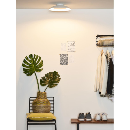 Lucide FOSKAL - Plafonnier - Ø 34,5 cm - LED - 1x12W 2700K - Blanc