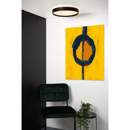 Lucide NURIA - Plafonnier - Ø 30 cm - LED 3 StepDim - 1x18W 2700K - Noir