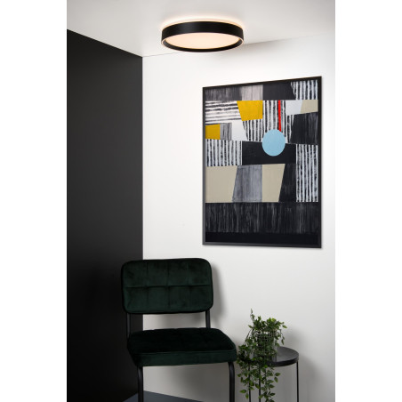 Lucide NURIA - Plafonnier - Ø 40 cm - LED 3 StepDim - 1x24W 2700K - Noir