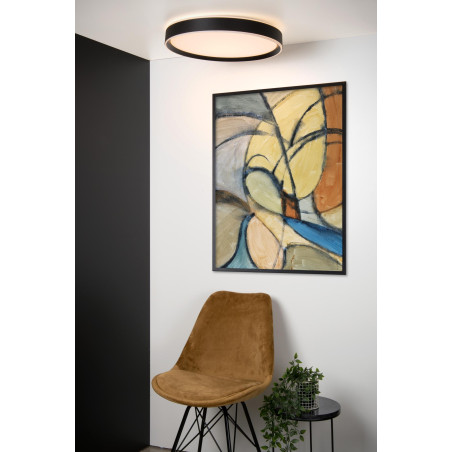 Lucide NURIA - Plafonnier - Ø 50 cm - LED 3 StepDim - 1x36W 2700K - Noir