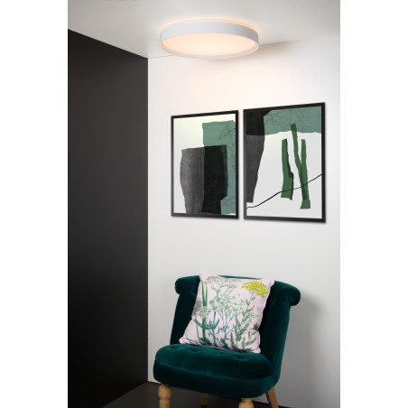 Lucide NURIA - Plafonnier - Ø 50 cm - LED 3 StepDim - 1x36W 2700K - Blanc
