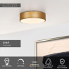 Lucide UNAR - Plafonnier - Ø 20 cm - LED 3 StepDim - 1x12W 2700K - Or Mat / Laiton