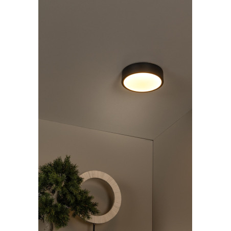 Lucide UNAR - Plafonnier - Ø 20 cm - LED 3 StepDim - 1x12W 2700K - Noir