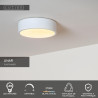 Lucide UNAR - Plafonnier - Ø 20 cm - LED 3 StepDim - 1x12W 2700K - Blanc