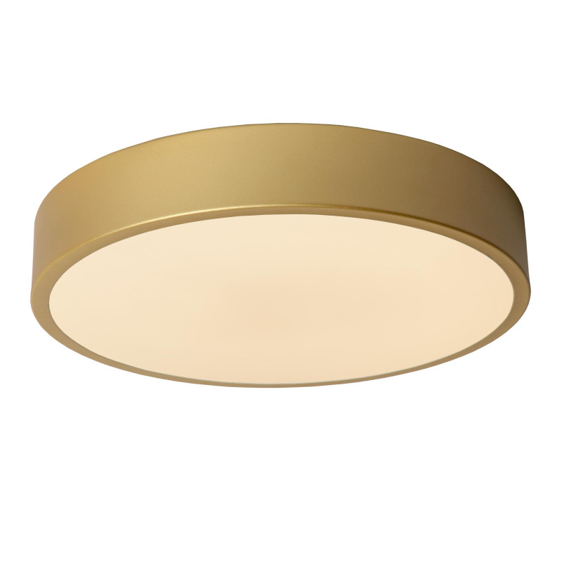 Lucide UNAR - Plafonnier - Ø 30 cm - LED 3 StepDim - 1x18W 2700K - Or Mat / Laiton