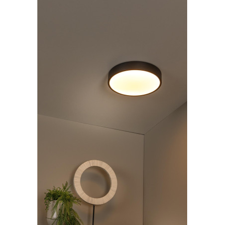 Lucide UNAR - Plafonnier - Ø 30 cm - LED 3 StepDim - 1x18W 2700K - Noir