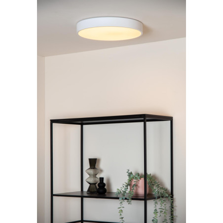 Lucide UNAR - Plafonnier - Ø 30 cm - LED 3 StepDim - 1x18W 2700K - Blanc