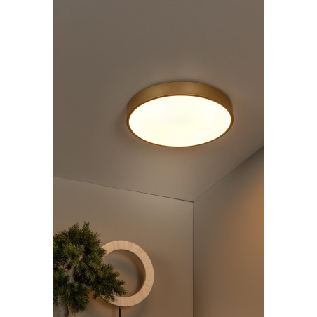 Lucide UNAR - Plafonnier - Ø 39,5 cm - LED 3 StepDim - 1x24W 2700K - Or Mat / Laiton