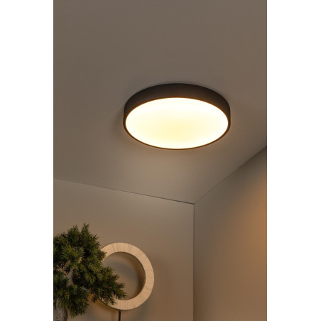 Lucide UNAR - Plafonnier - Ø 39,5 cm - LED 3 StepDim - 1x24W 2700K - Noir