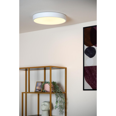 Lucide UNAR - Plafonnier - Ø 39,5 cm - LED 3 StepDim - 1x24W 2700K - Blanc