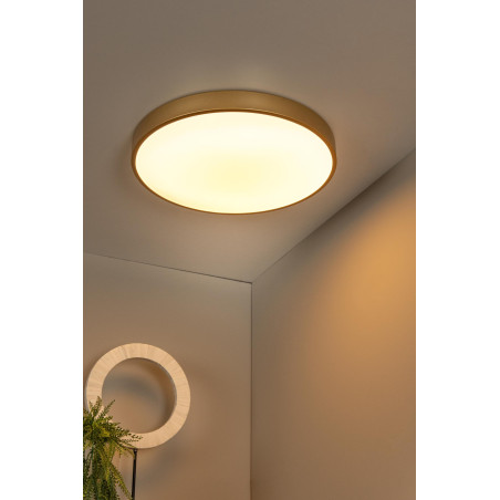 Lucide UNAR - Plafonnier - Ø 49,5 cm - LED 3 StepDim - 1x36W 2700K - Or Mat / Laiton
