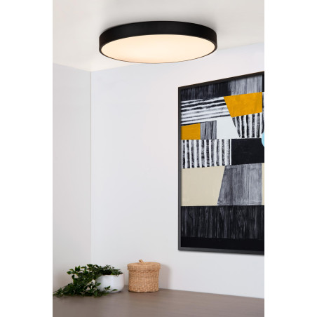 Lucide UNAR - Plafonnier - Ø 49,5 cm - LED 3 StepDim - 1x36W 2700K - Noir