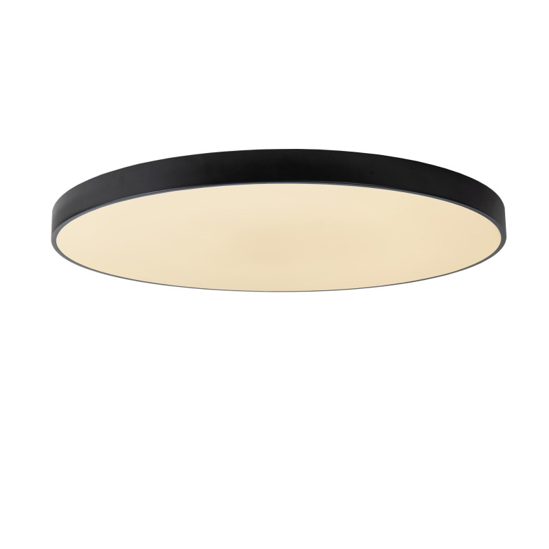 Lucide UNAR - Plafonnier - Ø 80 cm - LED 3 StepDim - 1x80W 2700K - Noir