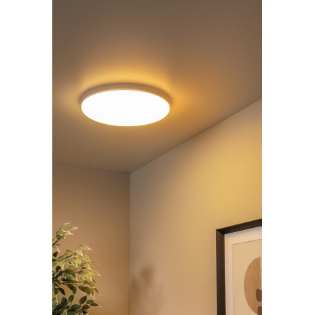 Lucide OLSON - Plafonnier Salle de bains - Ø 35 cm - LED - CCT - 1x36W 3000K/6500K - IP44 - Opalin