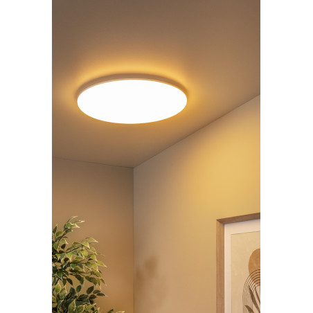 Lucide OLSON - Plafonnier Salle de bains - Ø 45 cm - LED - CCT - 1x45W 3000K/6500K - IP44 - Opalin
