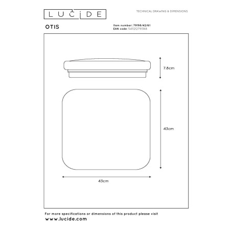 Lucide OTIS - Plafonnier - LED - 1x42W 3000K - Opalin
