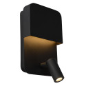 Lucide BOXER - Lampe de chevet / Applique mural - LED - 3000K - Point de rechargement USB - Noir