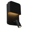 Lucide BOXER - Lampe de chevet / Applique mural - LED - 3000K - Point de rechargement USB - Noir