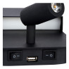 Lucide BOXER - Lampe de chevet / Applique mural - LED - 3000K - Point de rechargement USB - Noir