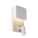 Lucide BOXER - Lampe de chevet / Applique mural - LED - 3000K - Point de rechargement USB - Blanc