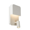 Lucide BOXER - Lampe de chevet / Applique mural - LED - 3000K - Point de rechargement USB - Blanc