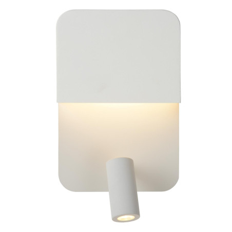 Lucide BOXER - Lampe de chevet / Applique mural - LED - 3000K - Point de rechargement USB - Blanc