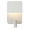 Lucide BOXER - Lampe de chevet / Applique mural - LED - 3000K - Point de rechargement USB - Blanc