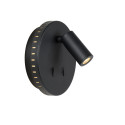 Lucide BENTJER - Lampe de chevet / Applique mural - Ø 14 cm - LED - 3000K - Noir