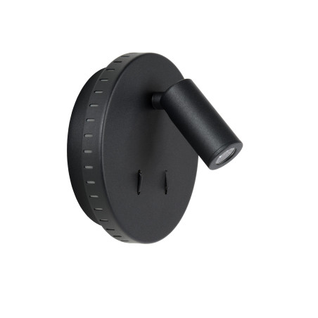 Lucide BENTJER - Lampe de chevet / Applique mural - Ø 14 cm - LED - 3000K - Noir