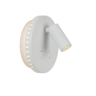 Lucide BENTJER - Lampe de chevet / Applique mural - Ø 14 cm - LED - 3000K - Blanc