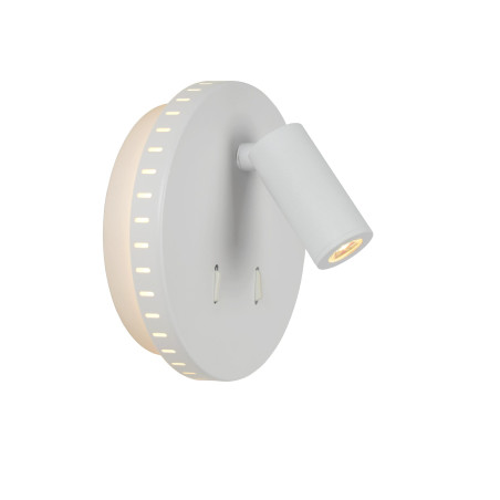 Lucide BENTJER - Lampe de chevet / Applique mural - Ø 14 cm - LED - 3000K - Blanc