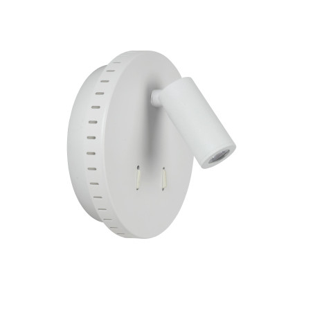 Lucide BENTJER - Lampe de chevet / Applique mural - Ø 14 cm - LED - 3000K - Blanc