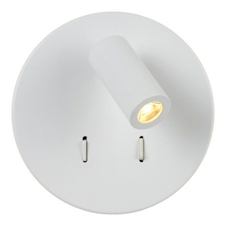 Lucide BENTJER - Lampe de chevet / Applique mural - Ø 14 cm - LED - 3000K - Blanc