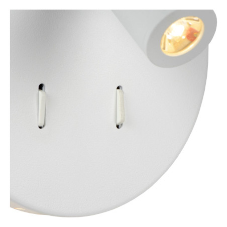 Lucide BENTJER - Lampe de chevet / Applique mural - Ø 14 cm - LED - 3000K - Blanc