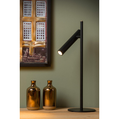 Lucide PHILON - Lampe de bureau - Ø 13 cm - LED Dim. - 1x4,5W 3000K - Noir