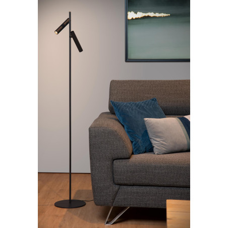 Lucide PHILON - Lampadaire / lampe de lecture - Ø 23 cm - LED Dim. - 2x4,5W 3000K - Noir